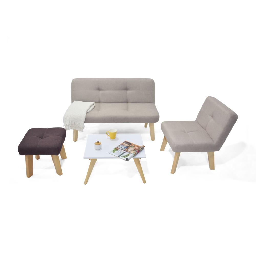 Sala Boston Tela Poliéster Beige/Chocolate img #2