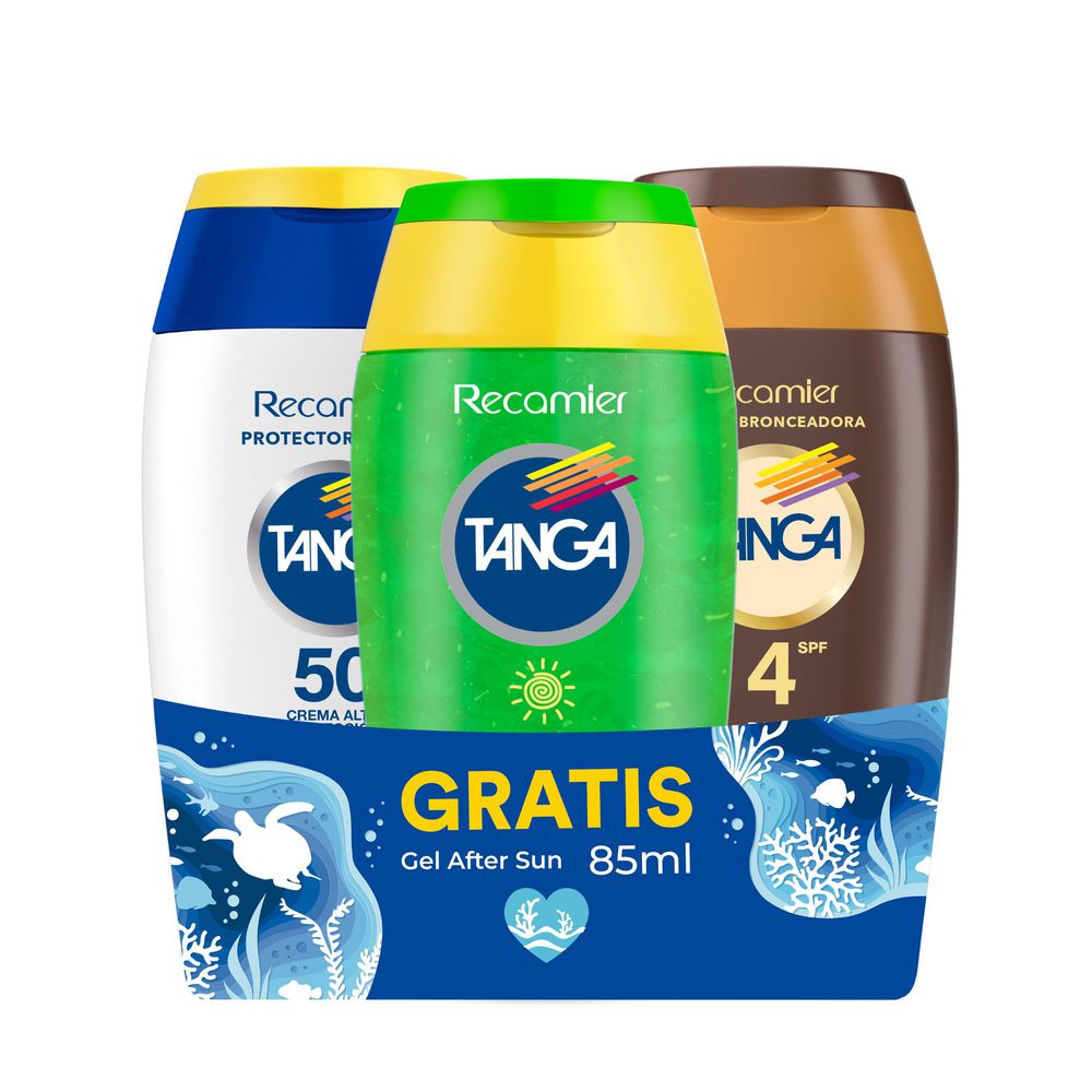 Protector solar TANGA  + bronceador + gel after sun (170  ml) img #1