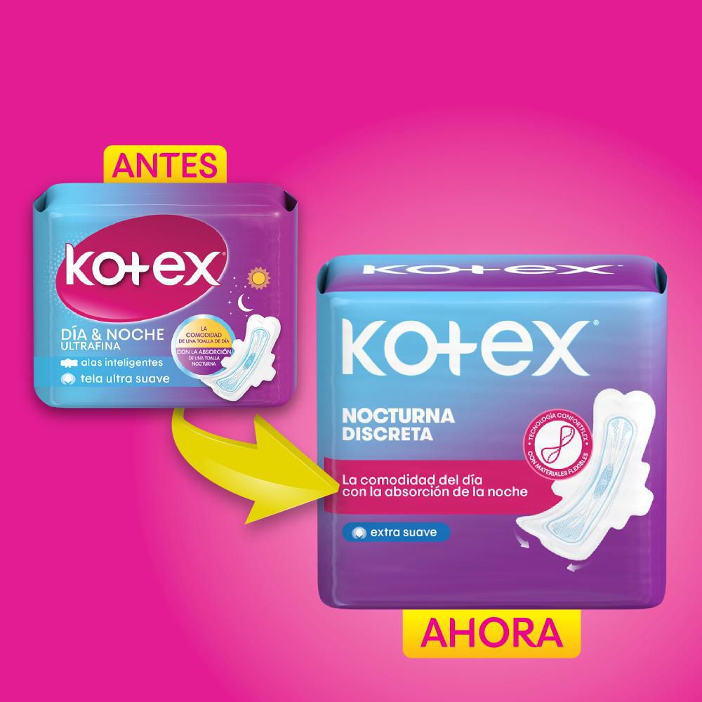Toallas higiénicas KOTEX nocturna discreta x8und (1  und) img #2
