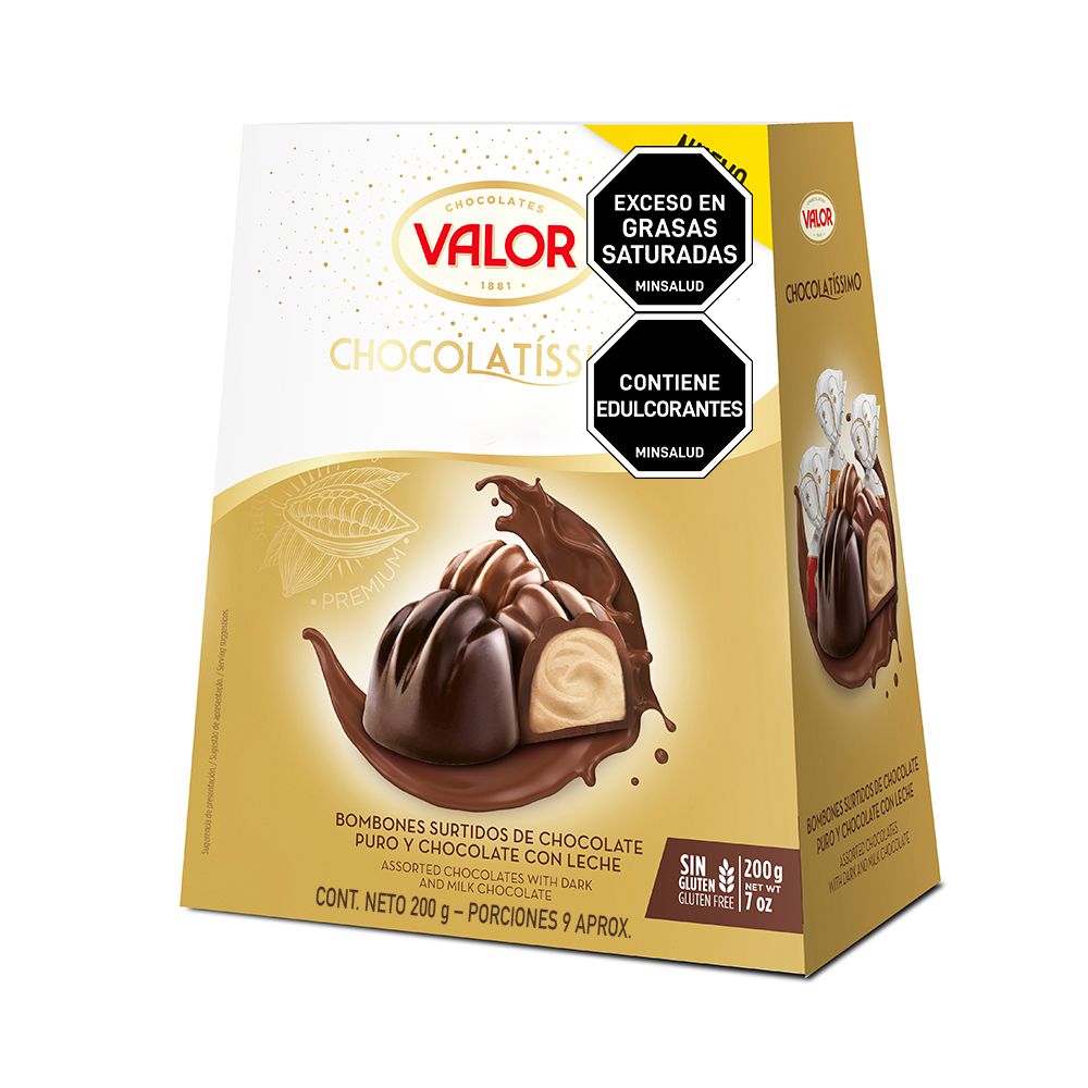 Bombones de chocolate VALOR MARCA EXCLUSIVA surtidos rellenos (200  gr) img #1