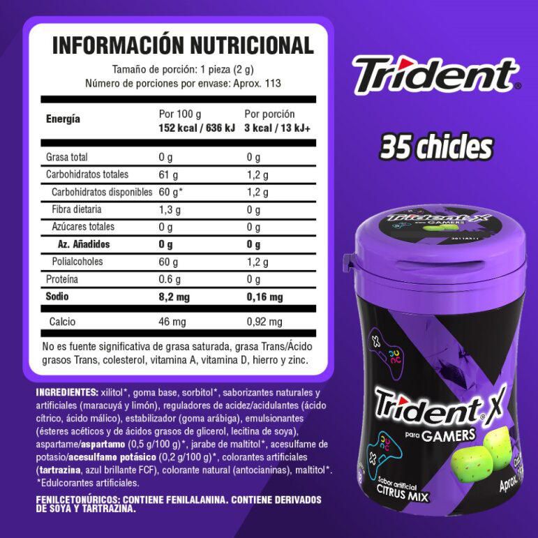 Chicles TRIDENT mascar citrus gamers (226.8  gr) img #6