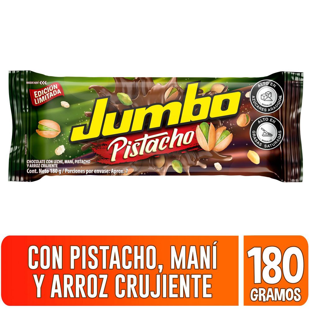 Chocolatina JUMBO pistacho maní y arroz crujiente (180  gr) img #1