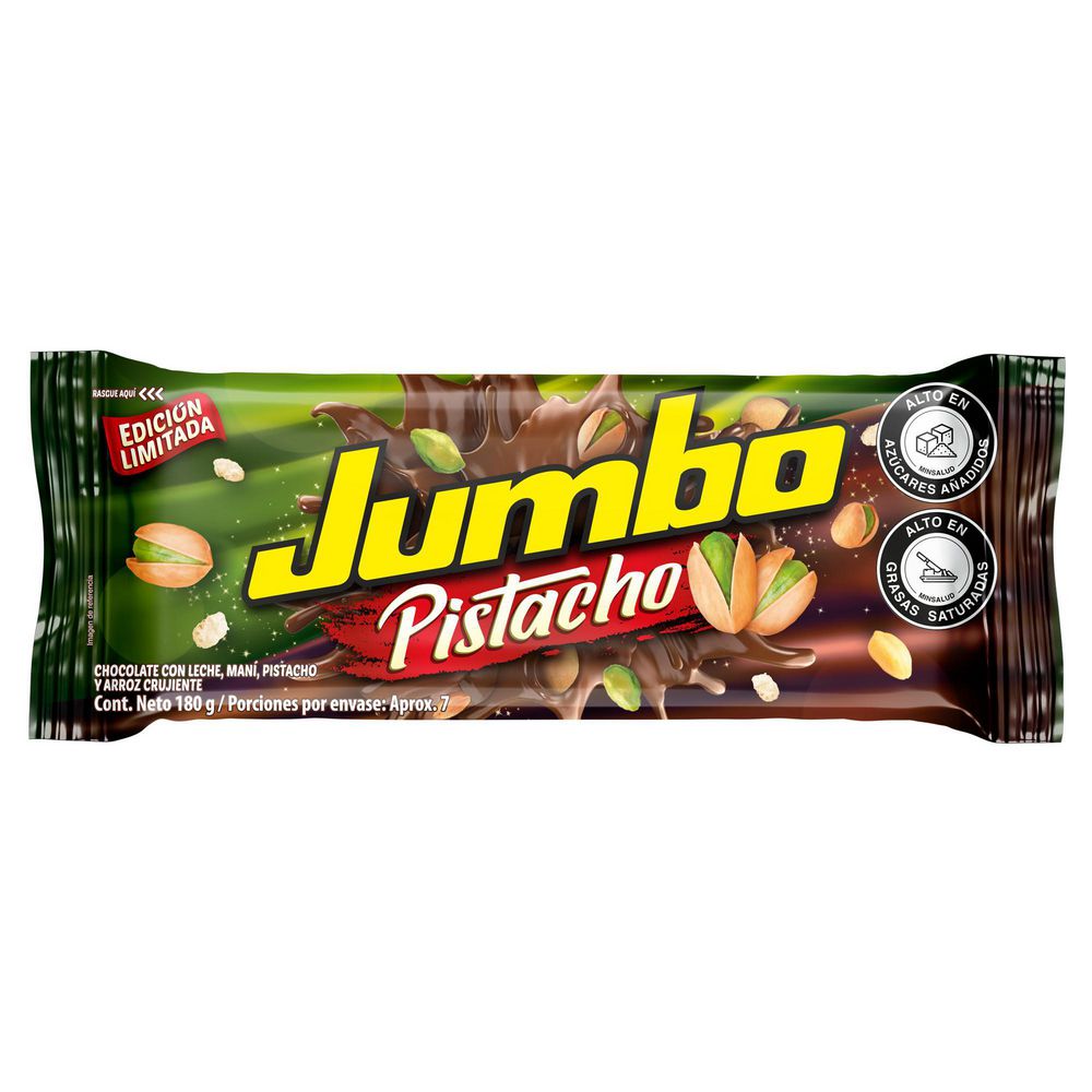 Chocolatina JUMBO pistacho maní y arroz crujiente (180  gr) img #2