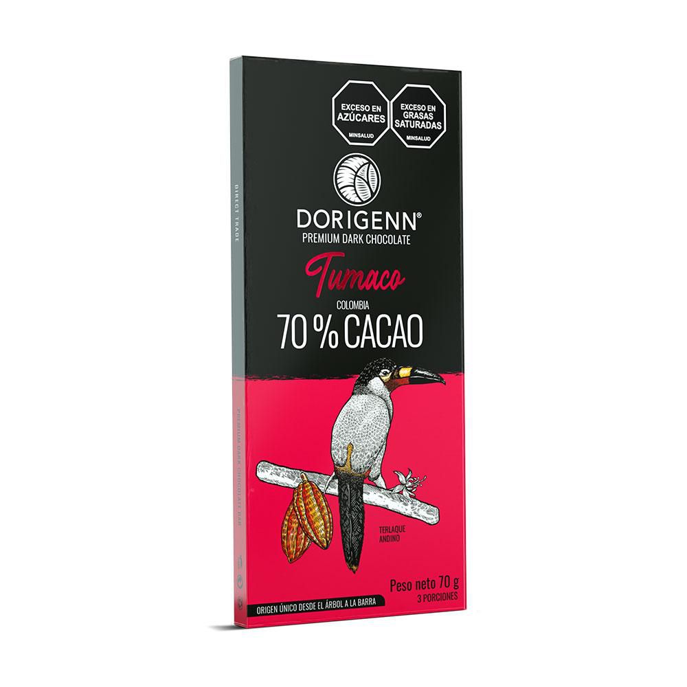Barra de chocolate DORIGENN Tumaco 70% cacao (70  gr) img #1