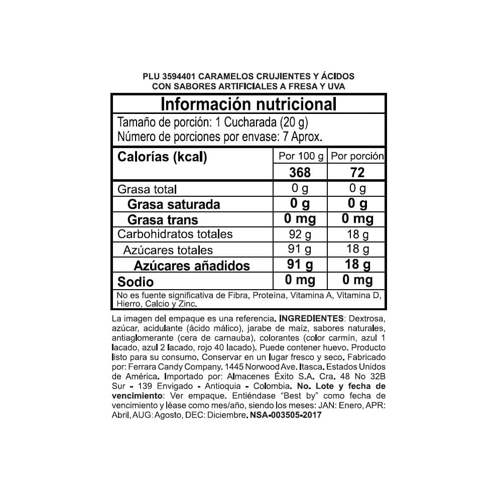 Dulces NERDS uva y fresa mediano (141  gr) img #2