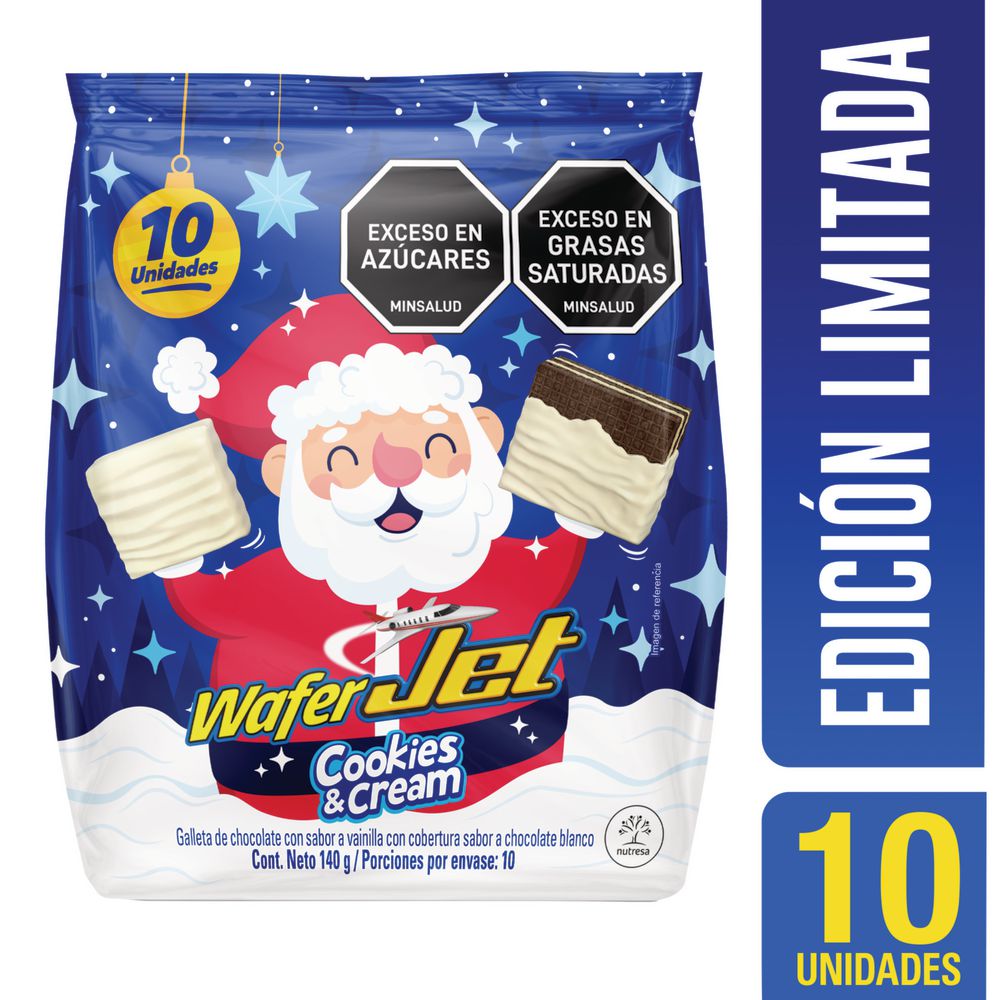 Chocolatina JET wafer sabor cookies (140  gr) img #2