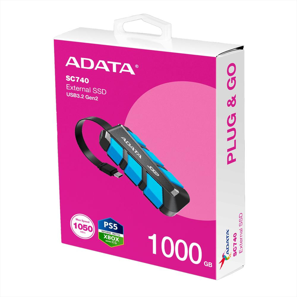 Disco Duro Externo Adata Sc740 Ssd 1Tb Usb C img #1