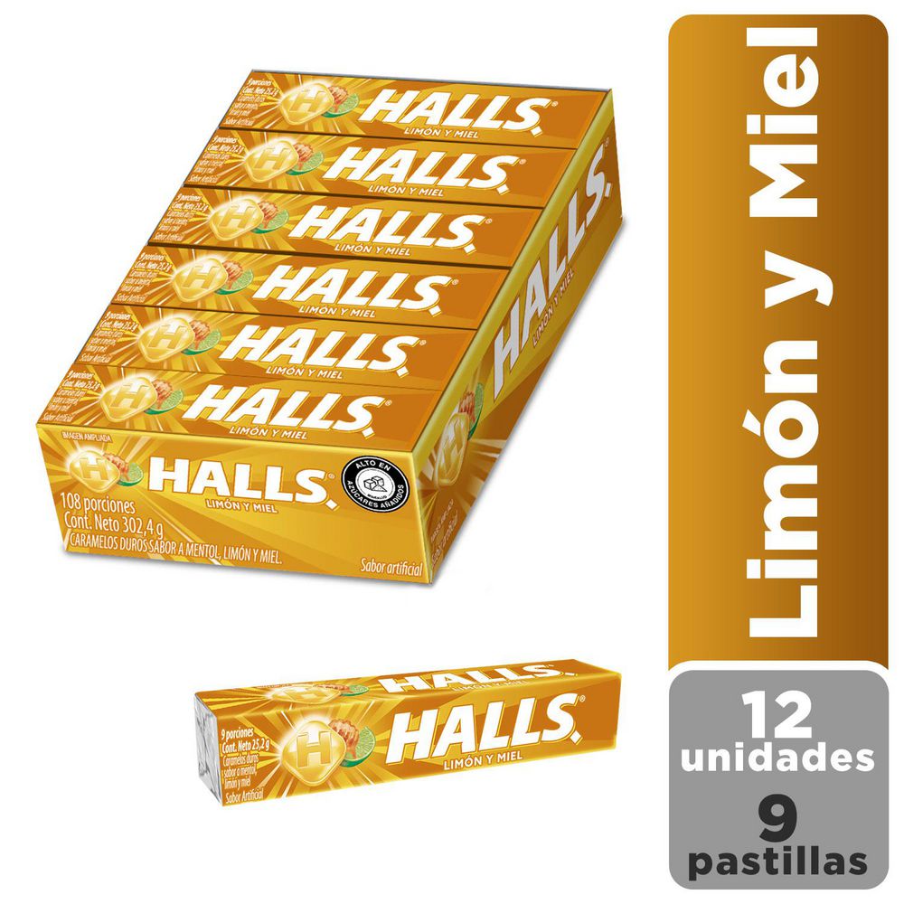 Caramelos HALLS limón y miel display (302.4  gr) img #1