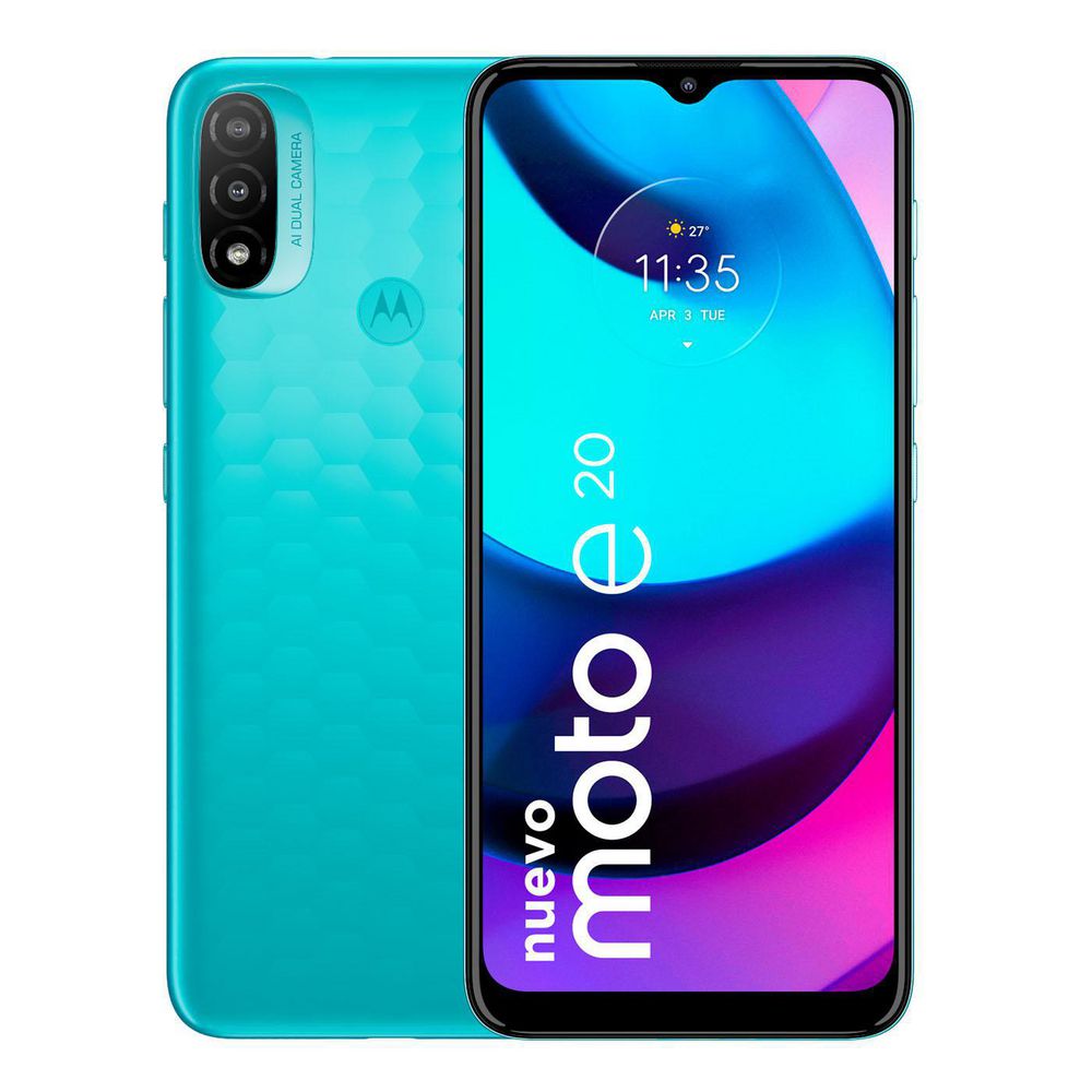 Celular MOTOROLA Moto E20 32 GB 2 GB RAM Azul Aqua img #1