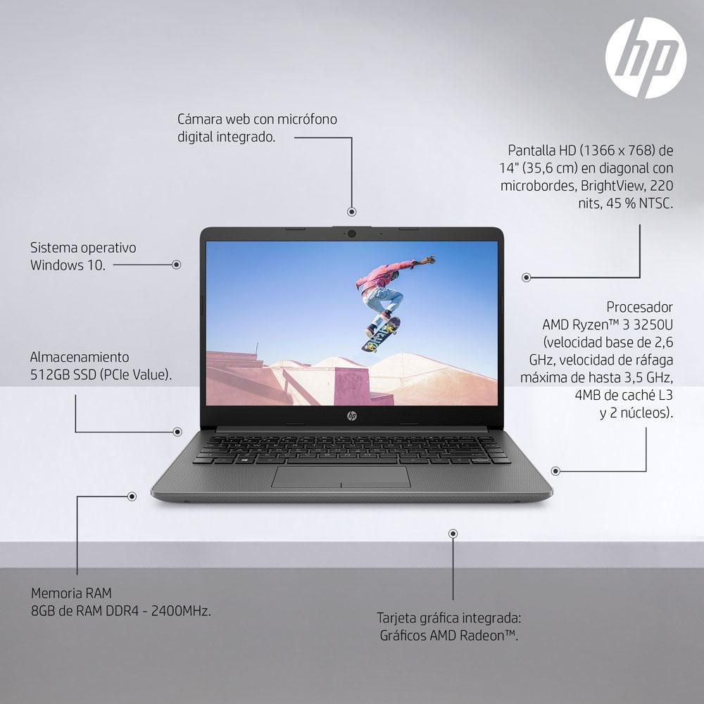 Computador HP  AMD Ryzen 3 3250U RAM 8 GB 512 GB SSD 14dk1509la img #6
