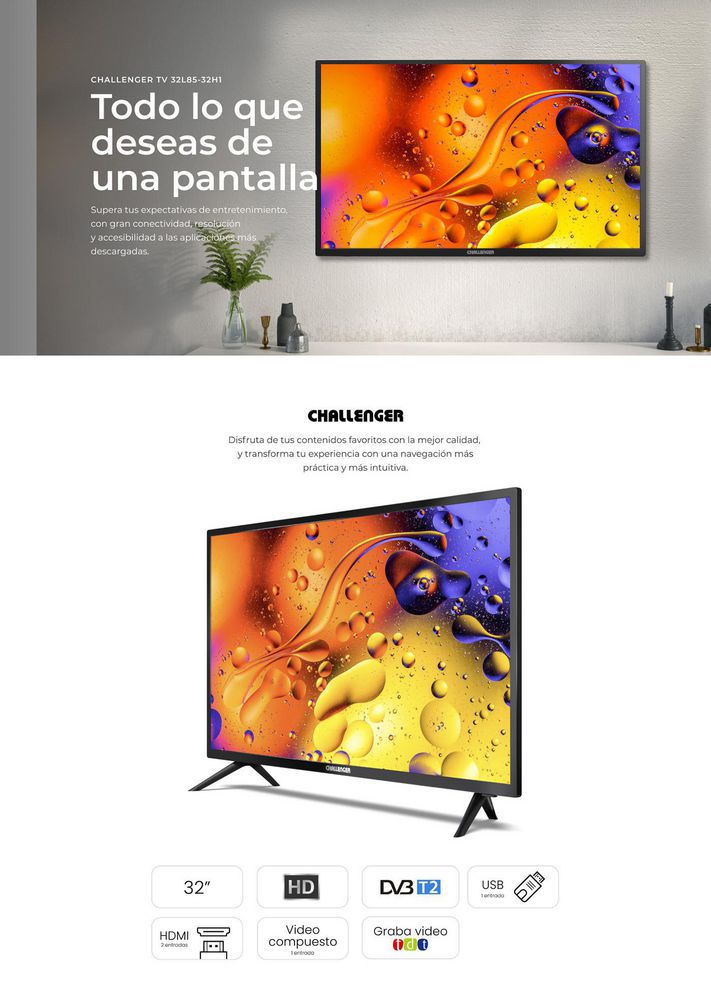 Televisor CHALLENGER 32 pulgadas LED Hd Básico LED32L86 img #8
