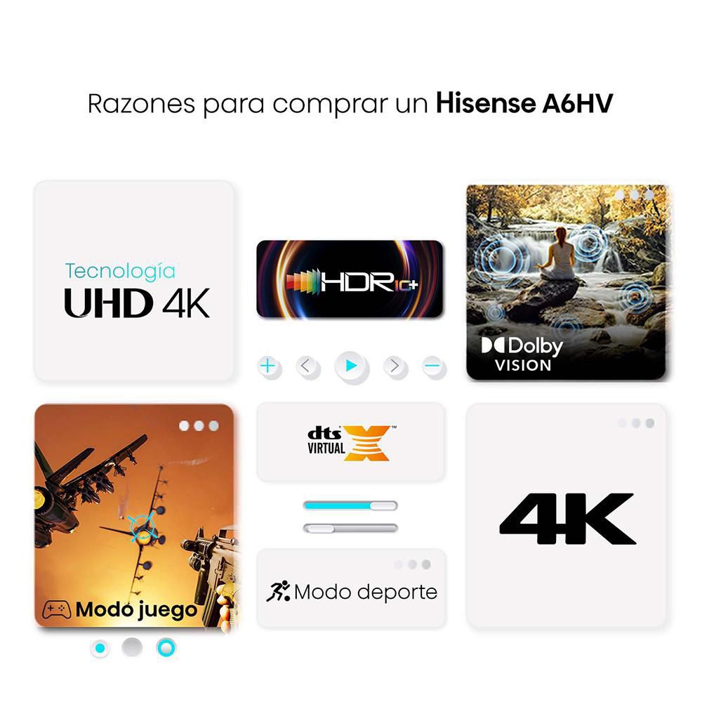 Televisor HISENSE 75 pulgadas LED Uhd4K Smart TV 75A6HV img #3