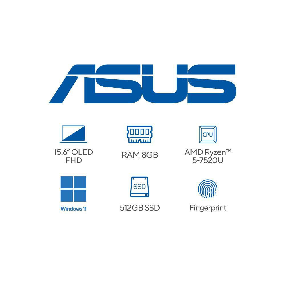 Portatil ASUS Vivobook Go 15 OLED AMD Ryzen 5 7520U RAM 8 GB 512 GB SSD E1504FAL1112W img #7