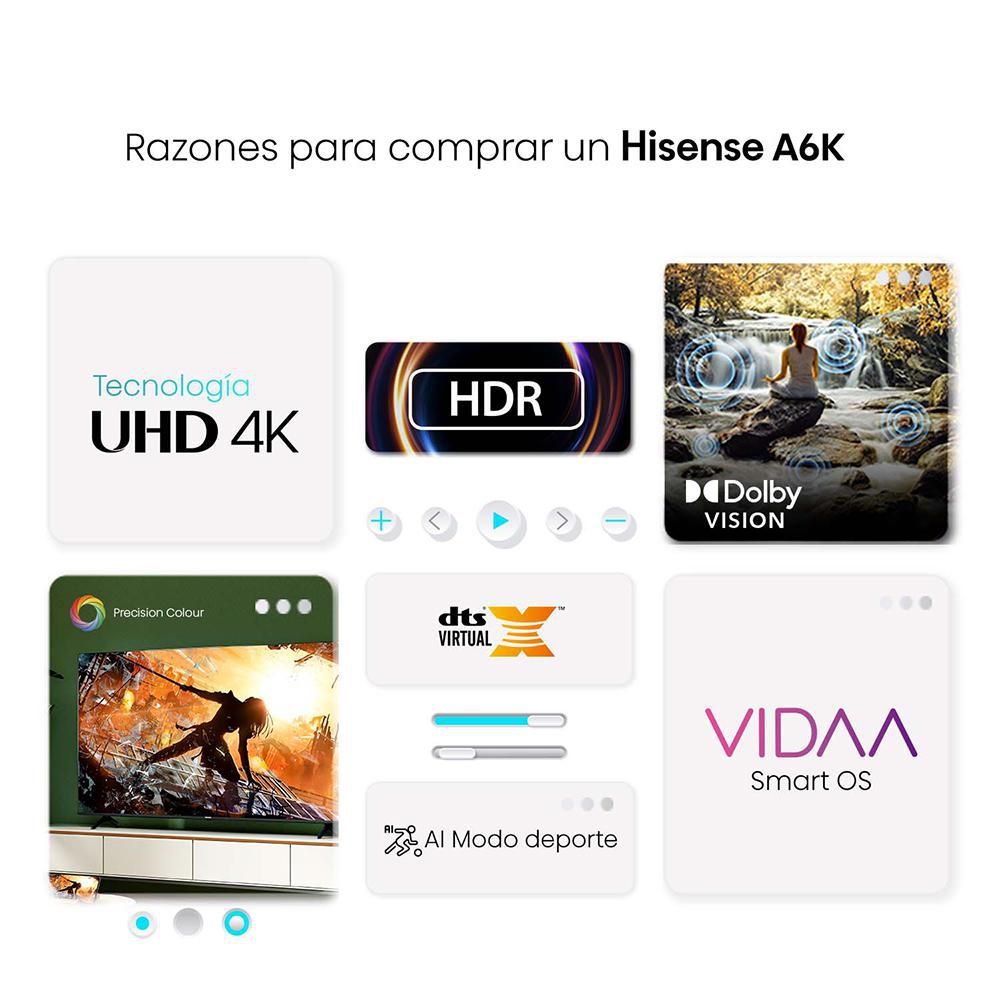 Televisor HISENSE 75 pulgadas LED Uhd4K Smart TV 75A6K img #3
