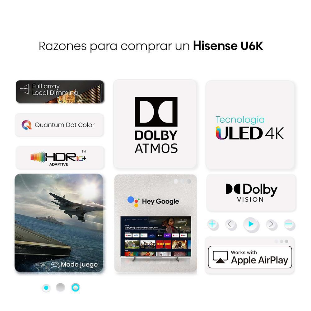 Televisor HISENSE 65 pulgadas ULED Uhd4K Smart TV 65U6K img #3