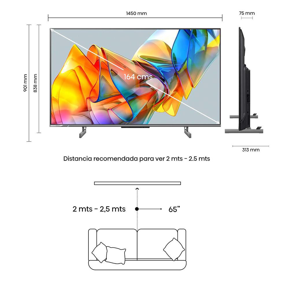 Televisor HISENSE 65 pulgadas ULED Uhd4K Smart TV 65U6K img #5