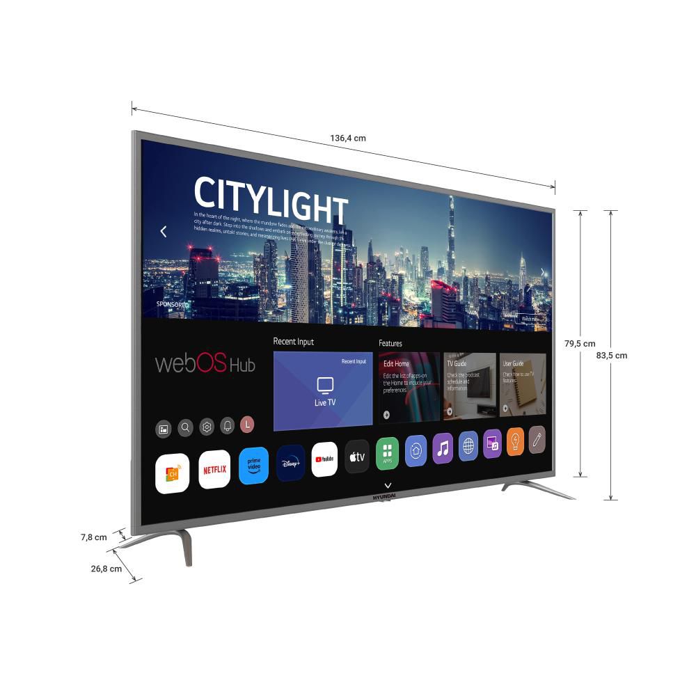 Televisor  HYUNDAI 60 pulgadas LED Uhd4K Smart TV HYLED6003W4KM img #4