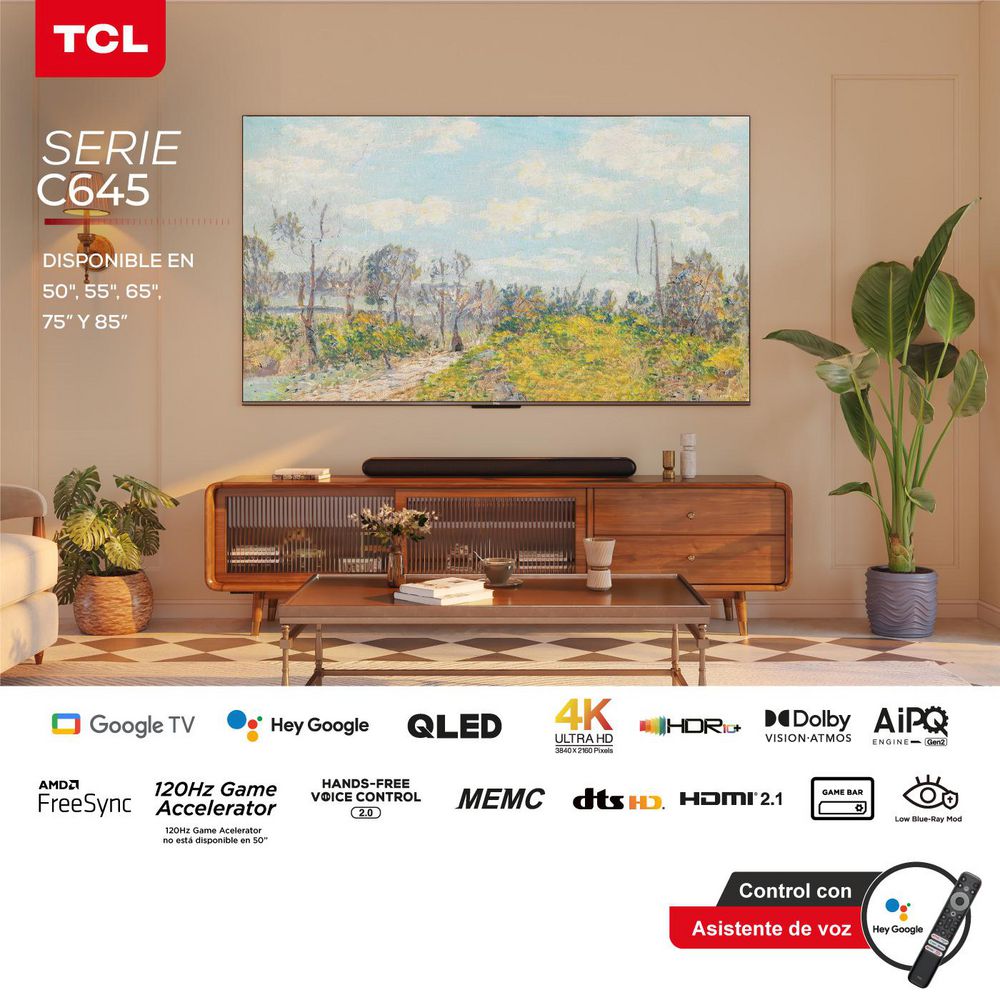 Televisor TCL 65 pulgadas QLED Uhd4K Smart TV 65C645 img #3