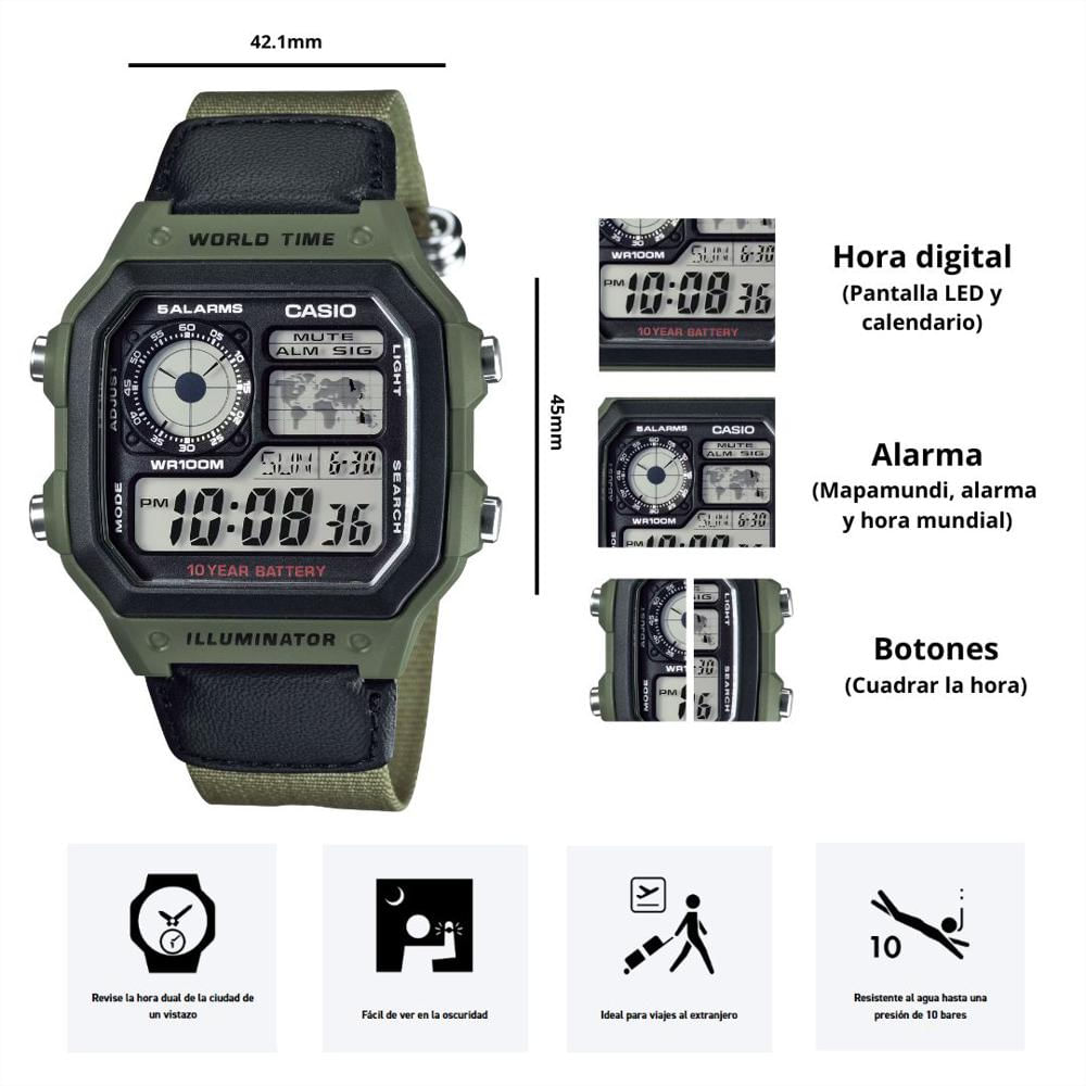 Reloj Casio Ae 1200Whb 3B Diseño Deportivo img #4