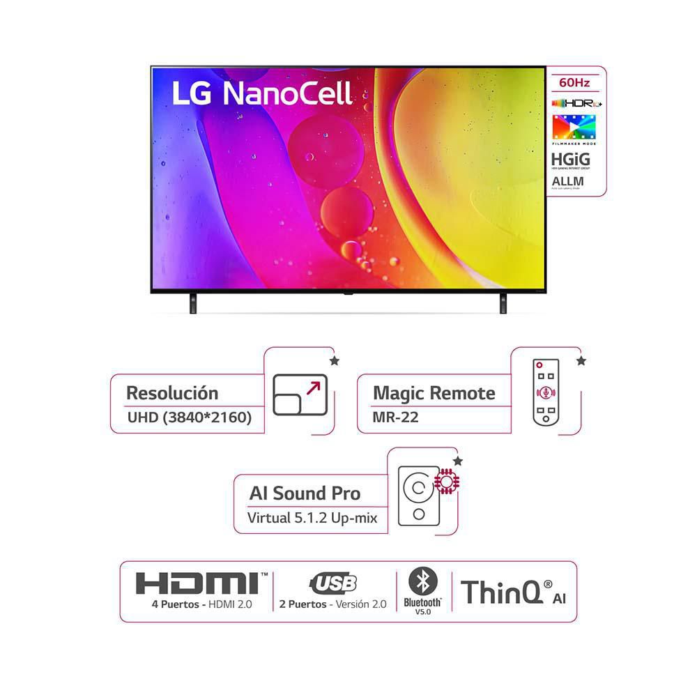 Televisor LG 65 pulgadas NanoCell Uhd4K Smart TV 65NANO80SQA.AWC img #3