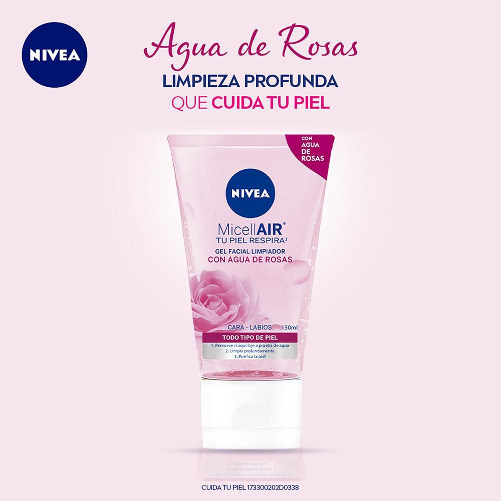 Gel facial NIVEA agua de rosas (150  ml) img #2