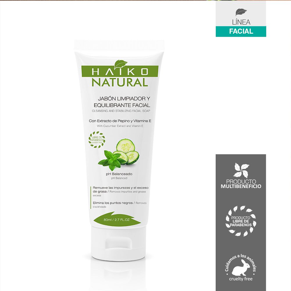 Jabón facial HAIKO gel limpiador equilibrante (80  ml) img #2