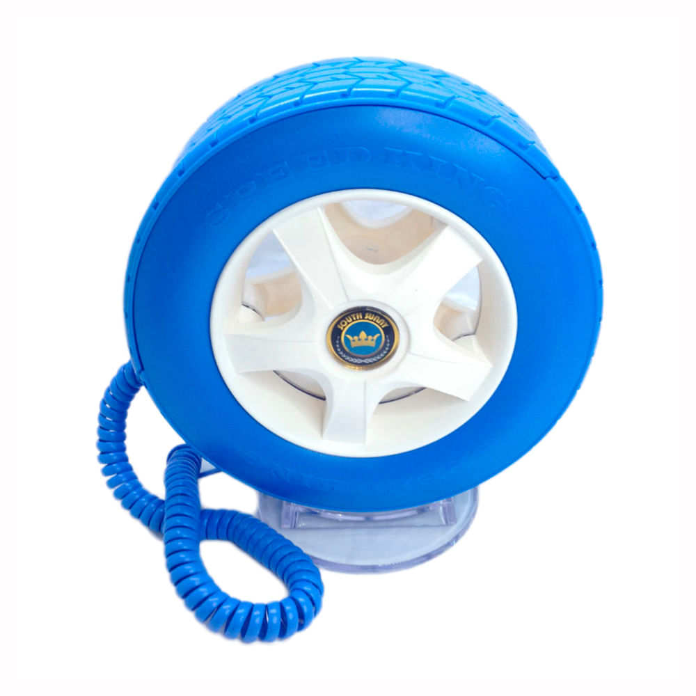 Teléfono Fijo Alámbrico Forma Llanta Led Azul img #1