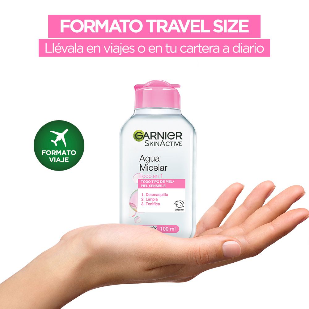 Agua micelar GARNIER SKIN ACTIVE original todo en 1 (100  ml) img #4