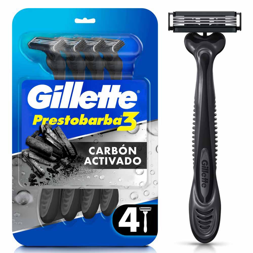 Máquina de afeitar GILLETTE prestobarba3 carbón activado (4  und) img #1