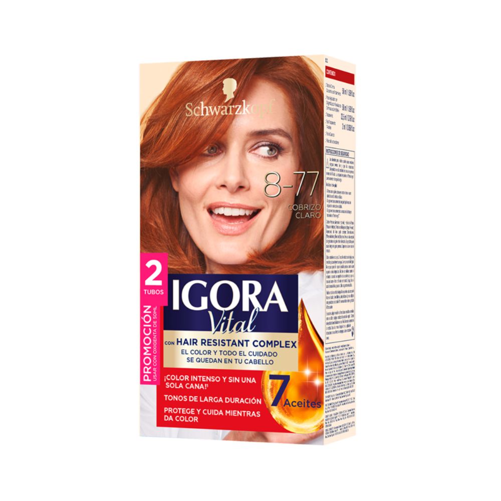 Tinte para cabello IGORA VITAL cobrizo claro larga duración (2  und) img #1