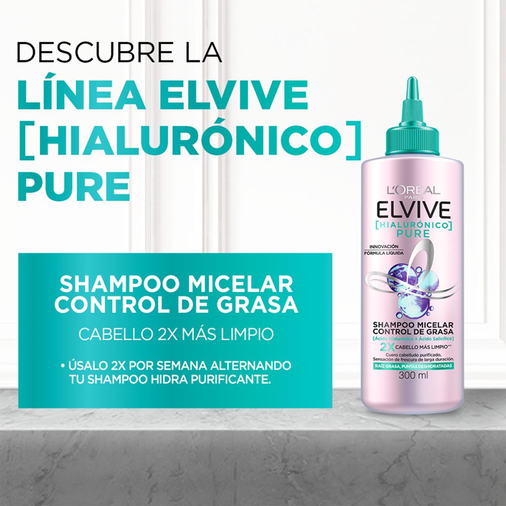 Shampoo ELVIVE micelar hidra purificante pure (300  ml) img #3