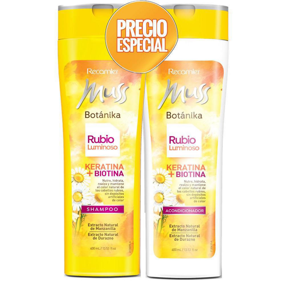 Shampoo MUSS rubio luminoso acondicionador (800  ml) img #1