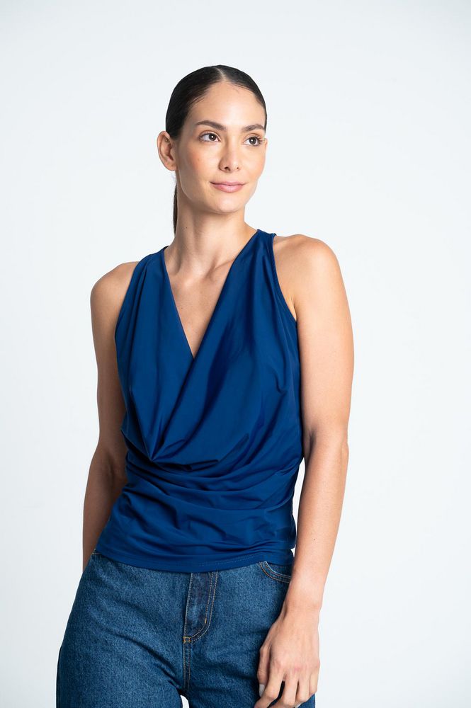 Blusa Manga sisa con escote profundo Ajustada ARKITECT img #1