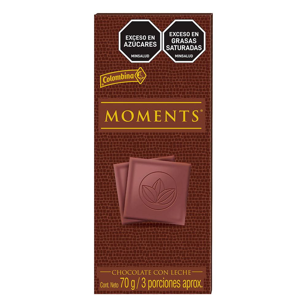 Barra de chocolate COLOMBINA moments con leche (70  gr) img #1