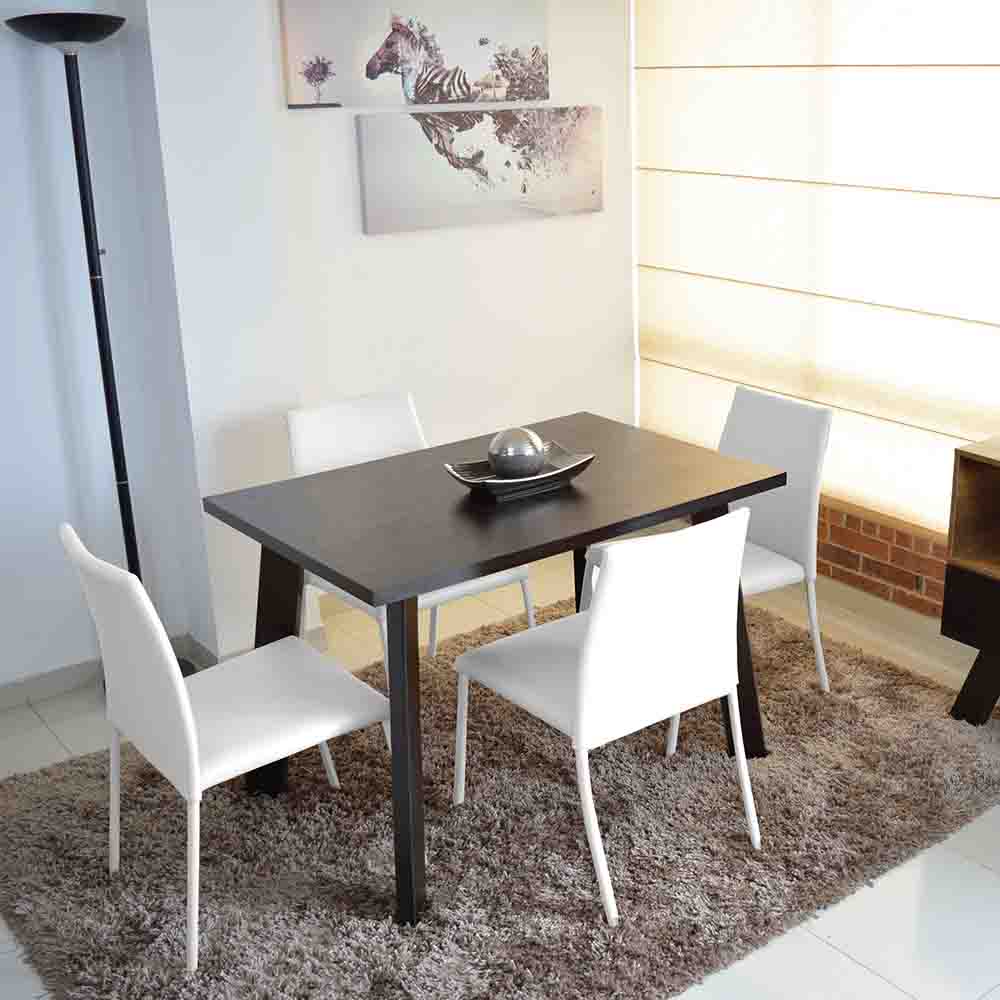 Juego De Comedor Lugo Wengue 4P Choc Bla img #1