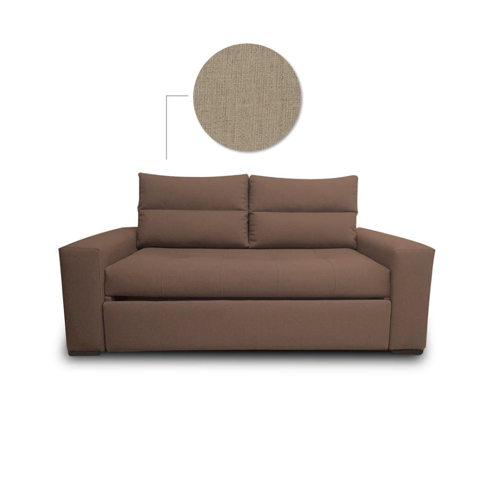 Sofá Cama Muebleo Roma Extensible Patas Metálicas Mocca img #1