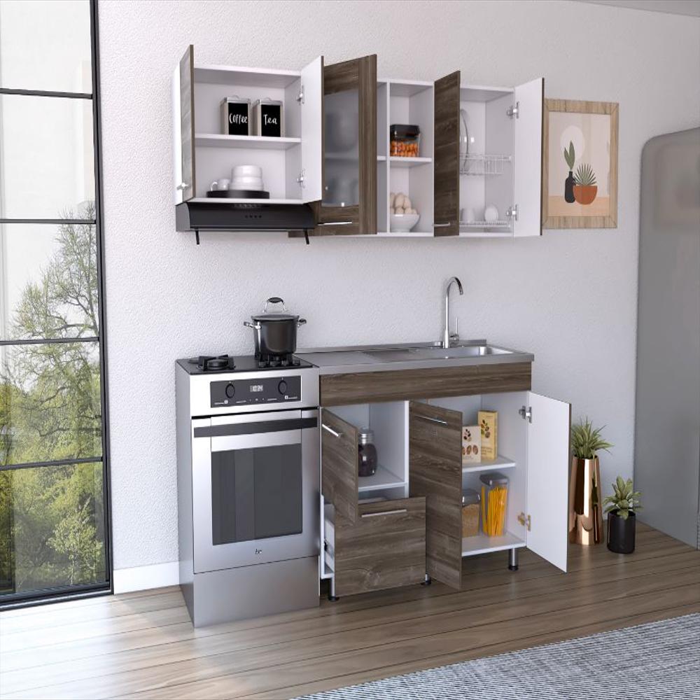 Cocina Integral Kiret, Avellana Y Blanco, Incluye Mesón Derecho Hc Info img #2