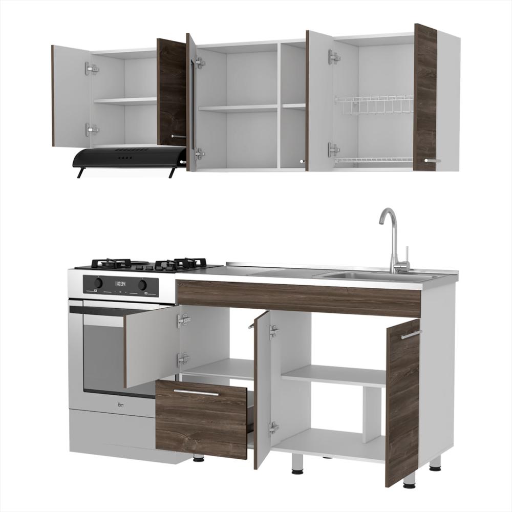 Cocina Integral Kiret, Avellana Y Blanco, Incluye Mesón Derecho Hc Info img #4