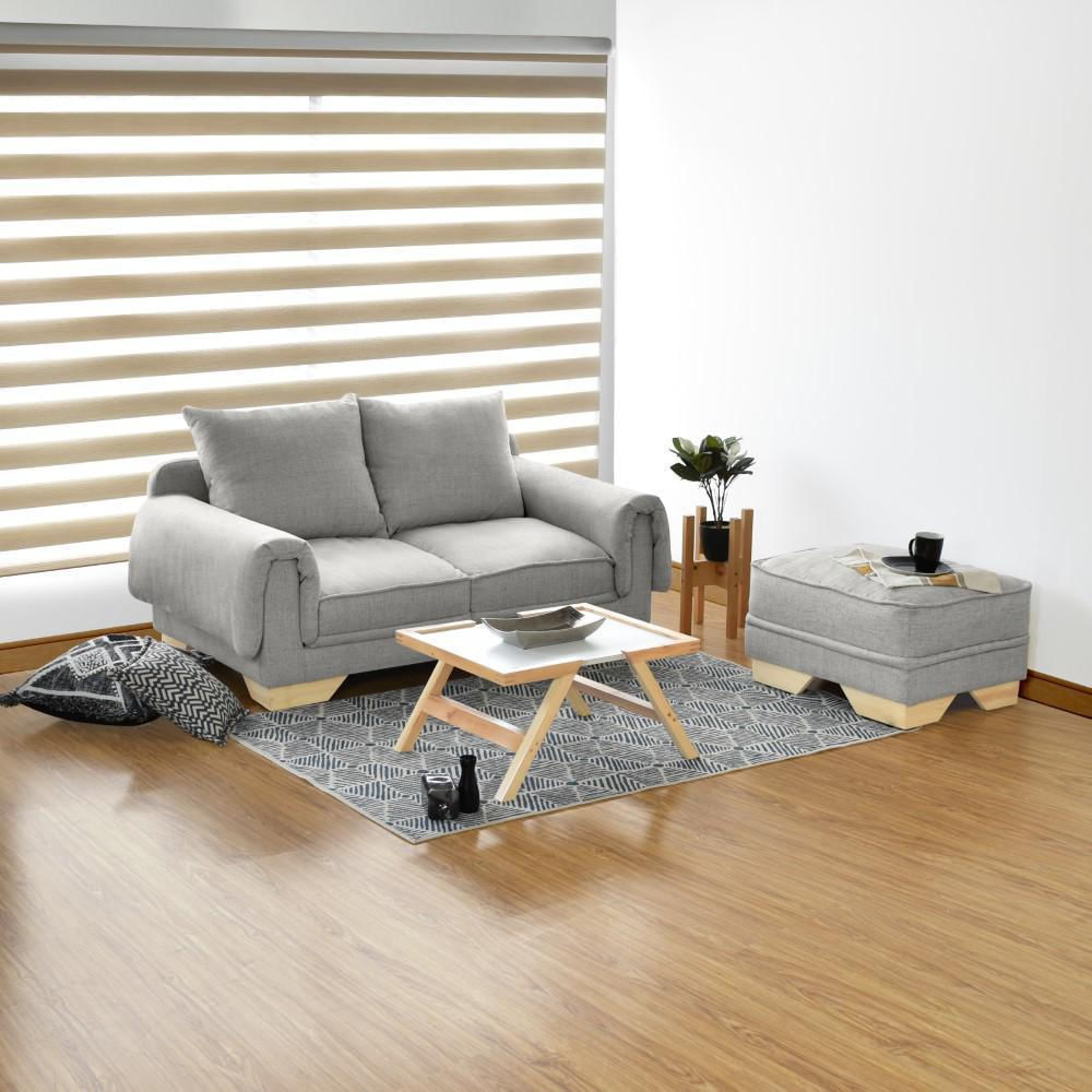 Sala 3P Daytona Tela Poliéster Plata + Mesa Centro Dakota img #5