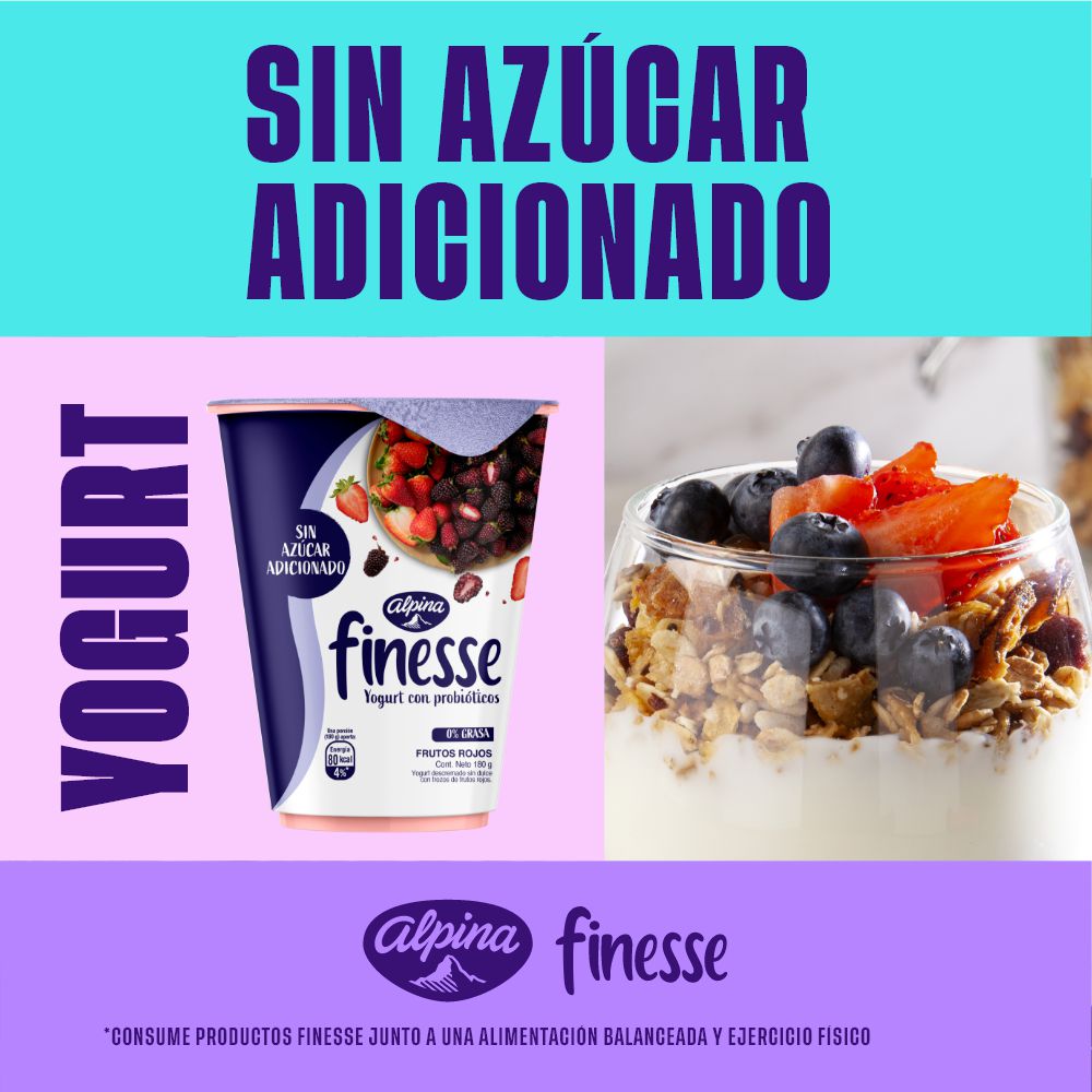 Yogurt FINESSE frutos rojos vaso (180  gr) img #2
