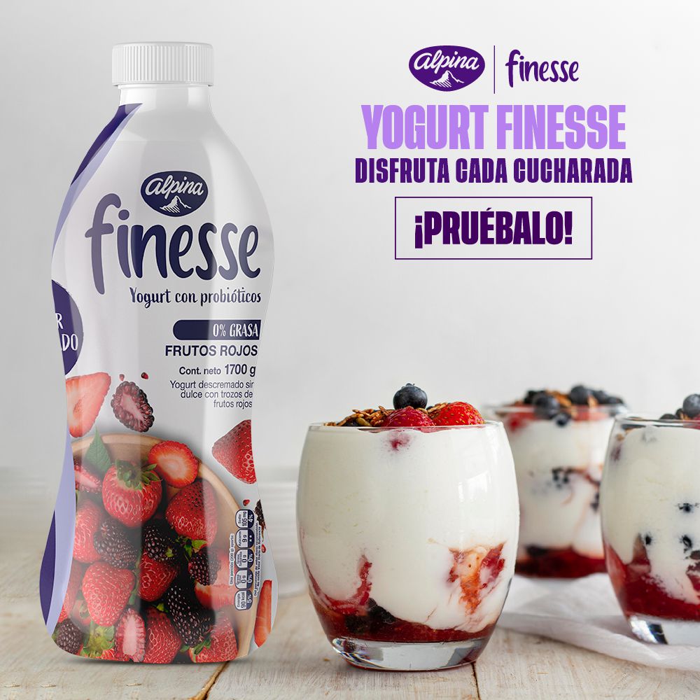 Yogurt FINESSE frutos rojos botella (1700  gr) img #4