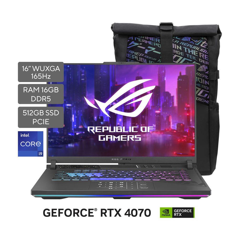 Portatil Gaming ASUS ROG Strix G16 Intel Core i9 13980HX RAM 16 GB 512 GB SSD G614JIN3139W img #2