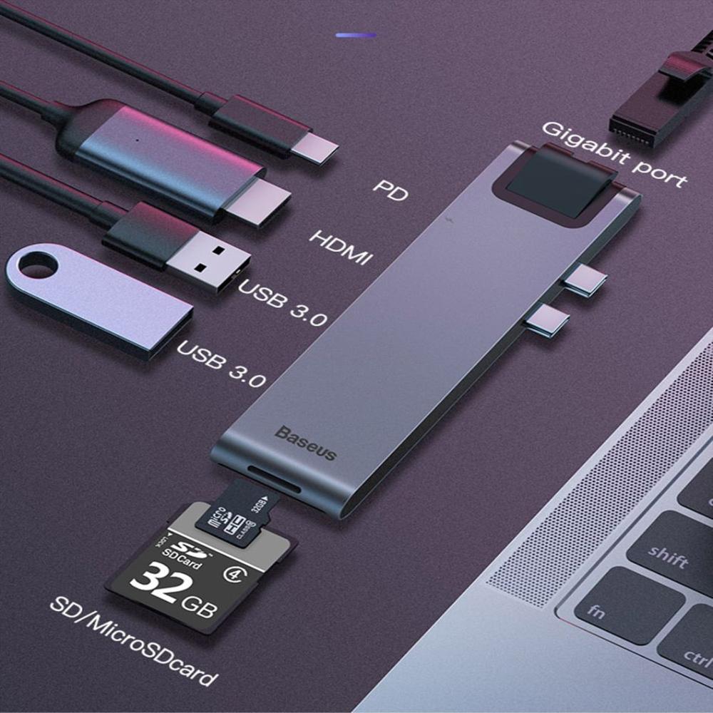 Adaptador Thunderbolt 3 Hub Macbook Pro Y Air Usb Hdmi Sd img #3