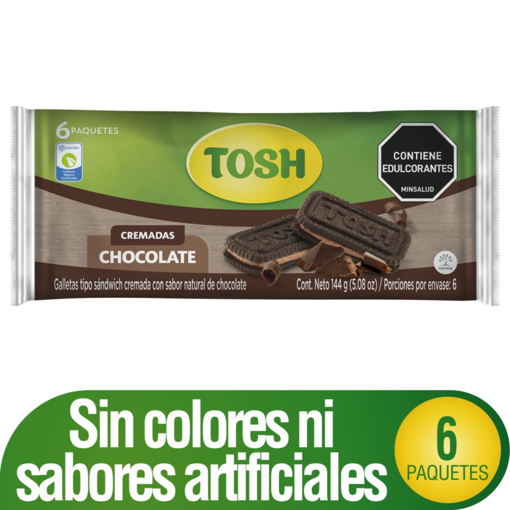 Galletas TOSH tipo sandwich cremadas chocolate (144  gr) img #1