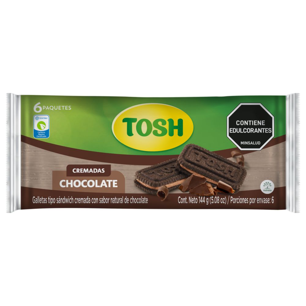 Galletas TOSH tipo sandwich cremadas chocolate (144  gr) img #2
