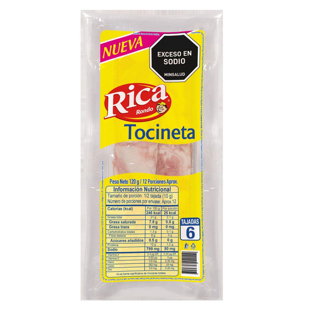 Tocineta RICA tajada (120  gr) img #2