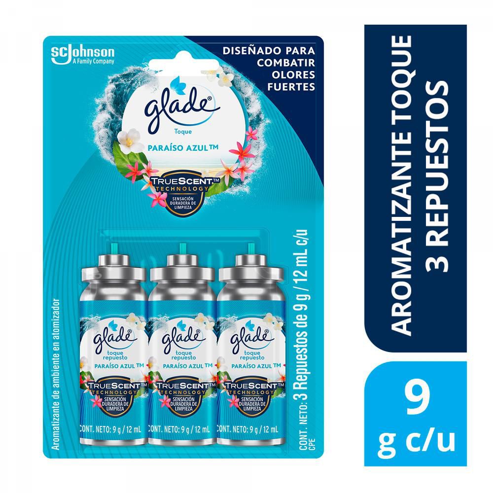 Ambientador GLADE aerosol toque paraíso azul (27  gr) img #2