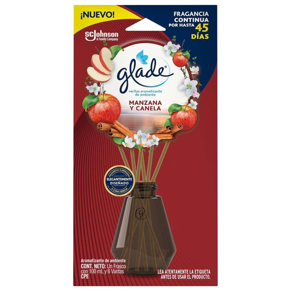 Ambientador GLADE varitas manzana canela (100  ml) img #1