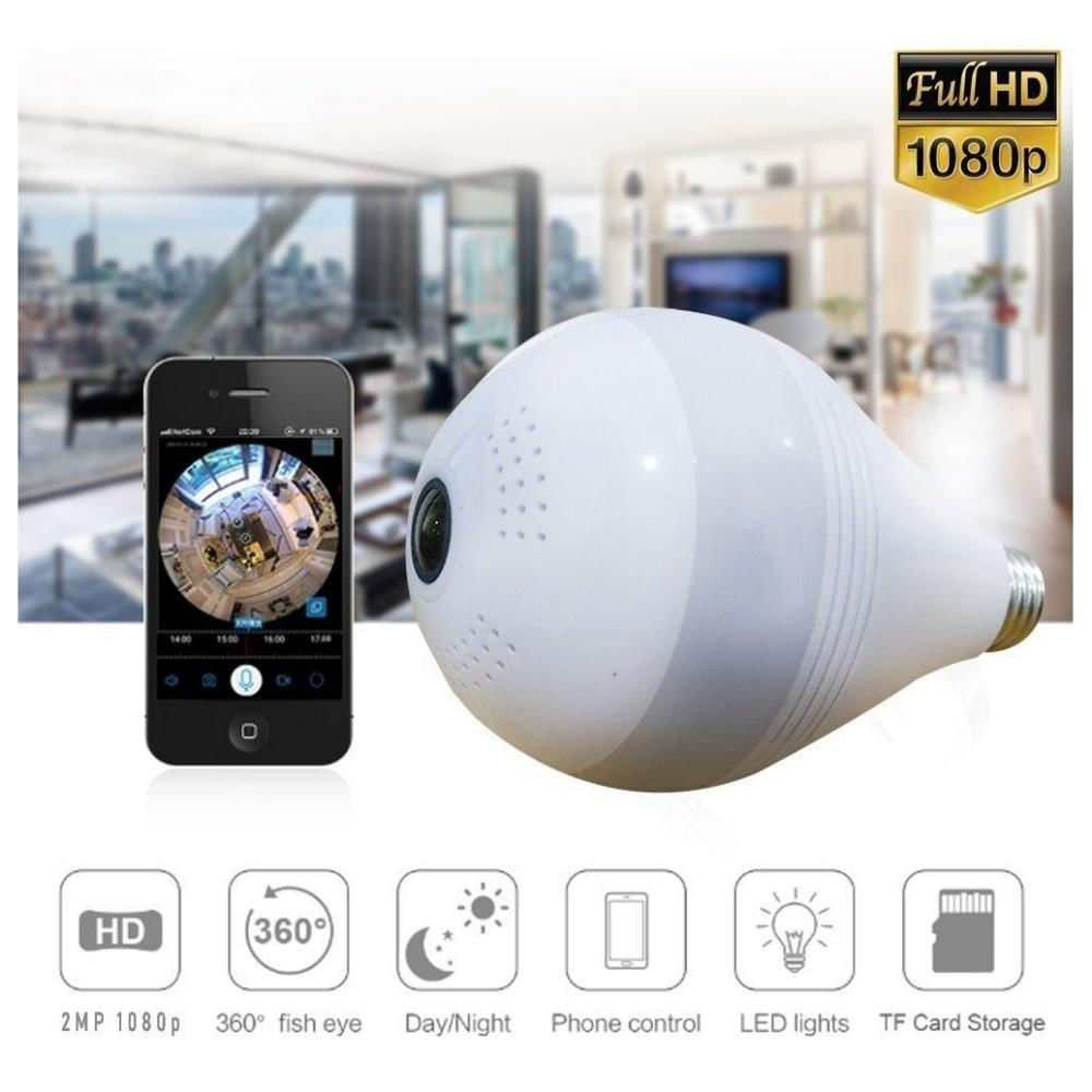 Camara Bombillo Espia 360 Microfono Wifi img #2