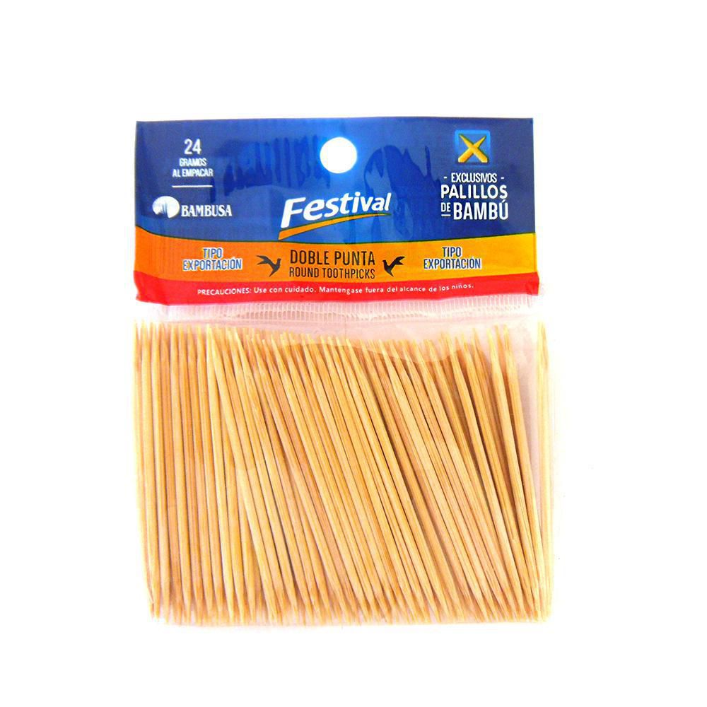 Palillos de madera FESTIVAL bambú doble punta img #1